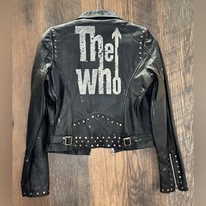 The Who Wilsons Leather Rocks Black Studded Jacket Women’s Medium EXCELLENT!